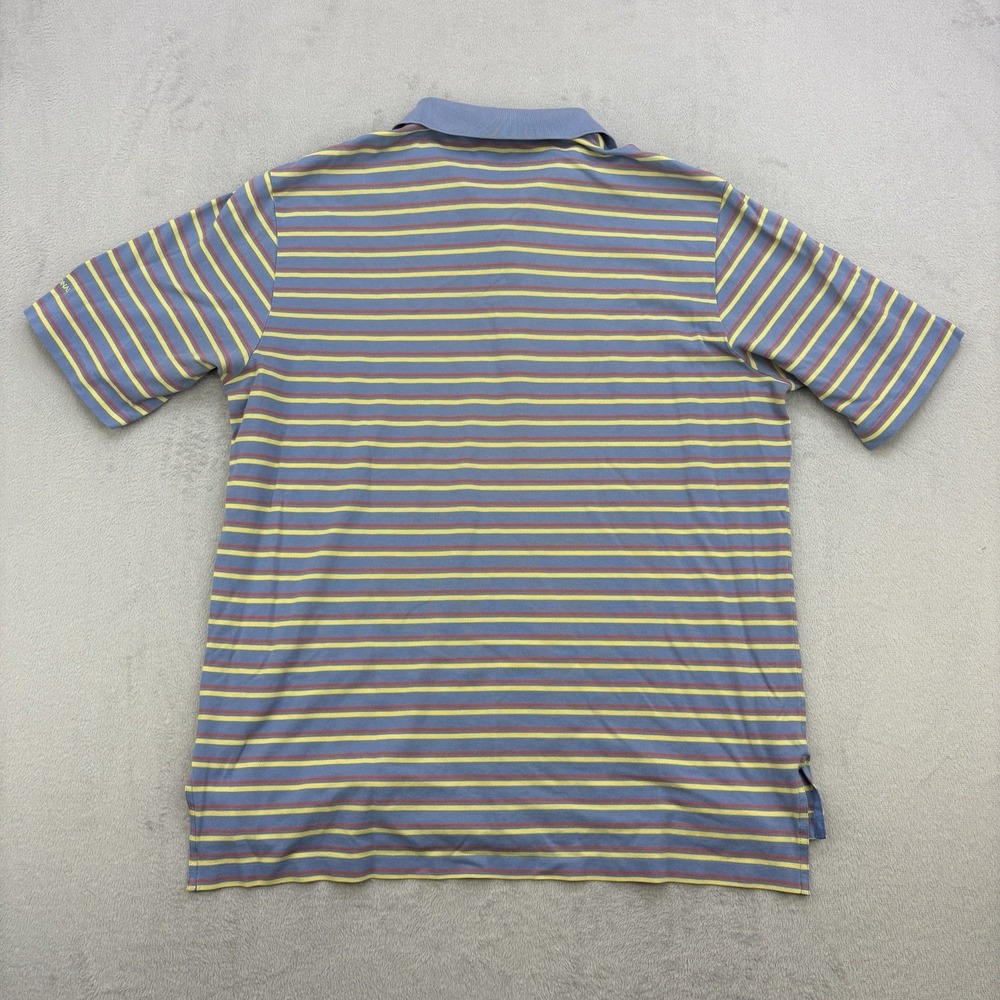 Vintage Polo Golf Polo Mens Large Blue Striped 90s Pima Cotton Pony Collared - Picture 6 of 10